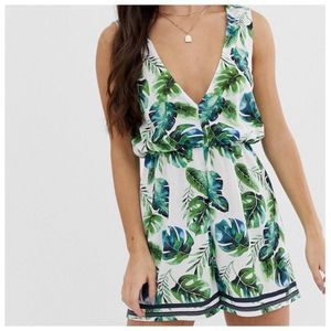 ASOS Design tropical palm print romper Size US 2